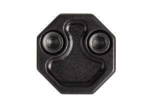The Phase 5 Tactical oversized black magazine release features an extended octagonal design for fast manipulations
